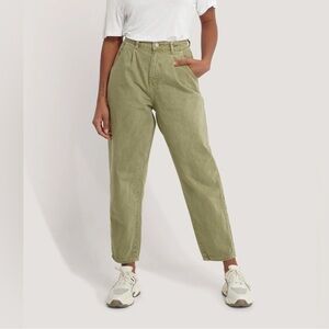 Mango MNG Jeans Womens 10 Regina High Rise Green Balloon